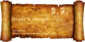 Uzsák Harald névjegykártya
